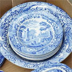 Quantity of Spode's Italian pattern table ware including fruit set, teapot, milk jug, sugar bowl and other items