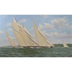 Richard M Firth (British 1971-): 'Valsheda Britannia Westward and Shamrock - Racing off th...