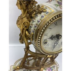 Franklin Mint; Marie Antoinette flowers of Versailles clock, H42cm