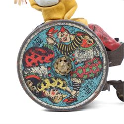 1920s Lehmann tinplate clockwork 'The Balky Mule Clown' no.425, with lithographed details, fixed key, H13cm, L20cm