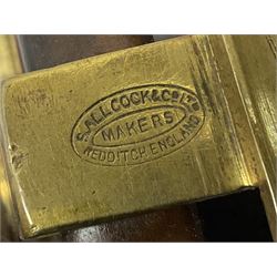 Three Allcocks & Co Ltd reels of brass and wood construction, the largest D4.5 inches