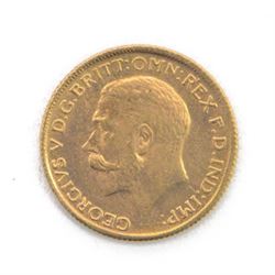 King George V 1918 gold full sovereign coin, Melbourne mint mark