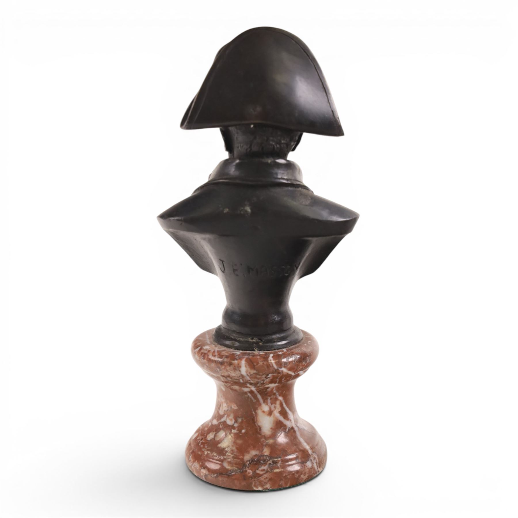 Churchill bust on stepped circular base, together with Napoleon bust after Masson, largest H23cm