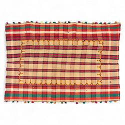 Southwest Persian Jajim kilim, flatwoven wool textile in traditional check design with mul...