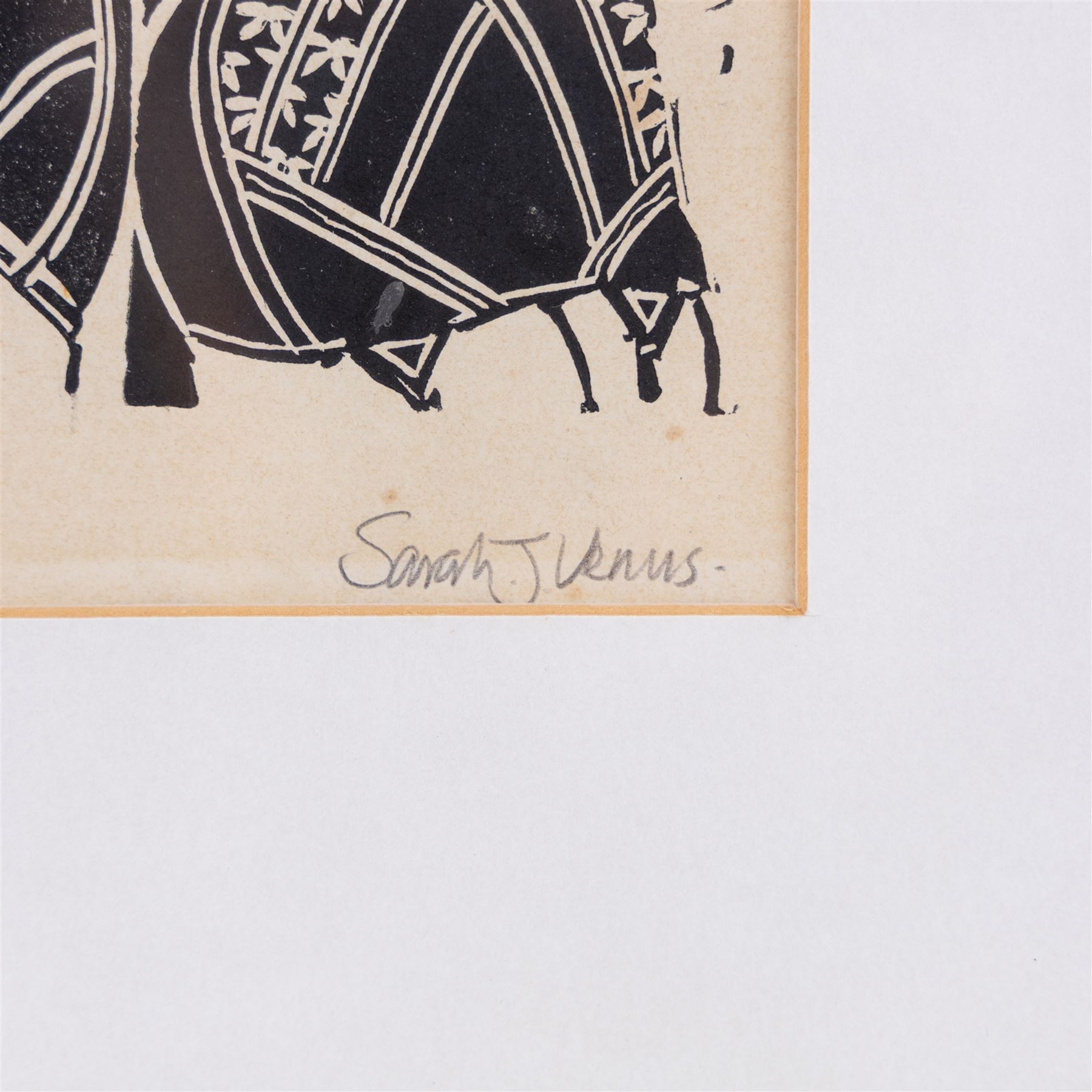 Alan Coates (British Contemporary): 'Nude 4', limited edition etching No.3/12 signed and titled 20cm x 14cm; Sarah J Venus (British Contemporary): Corsets, lino cut 21cm x 19cm; William 