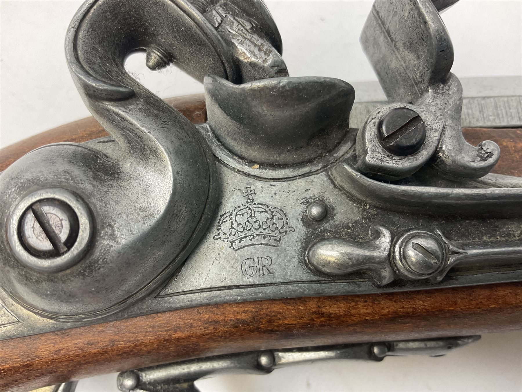 Webley Mark III .22 Sports Starting Pistol, top venting, with bakelite grips, boxed with instructions; and a reproduction Georgian Tower flintlock blunderbuss (2)

