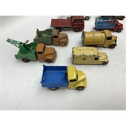 Dinky - twelve unboxed and playworn/repainted die-cast commercial vehicles including Hindle Smart Helecs, two Bedford tipper trucks, Dodge tipper truck, two Commer breakdown trucks, Brinks Armoured Car, Bedford Refuse wagon etc (12)