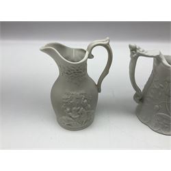  Six Portmeirion British Heritage Collection parian jugs, of various designs, H12cm