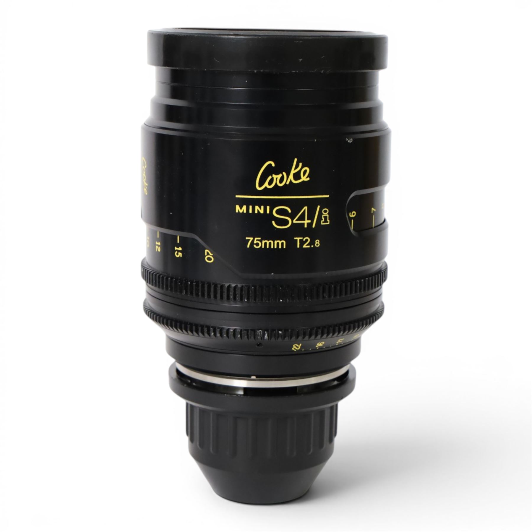 Cooke Mini S4/i 75mm T2.8 prime lens with PL mount, serial no. 8075-0714, with front and back lens caps