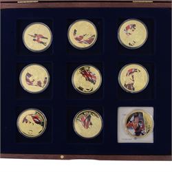 Viners Kings Royale canteen of cutlery and commemorative coins, including The Royal Regiments, all in wooden cases