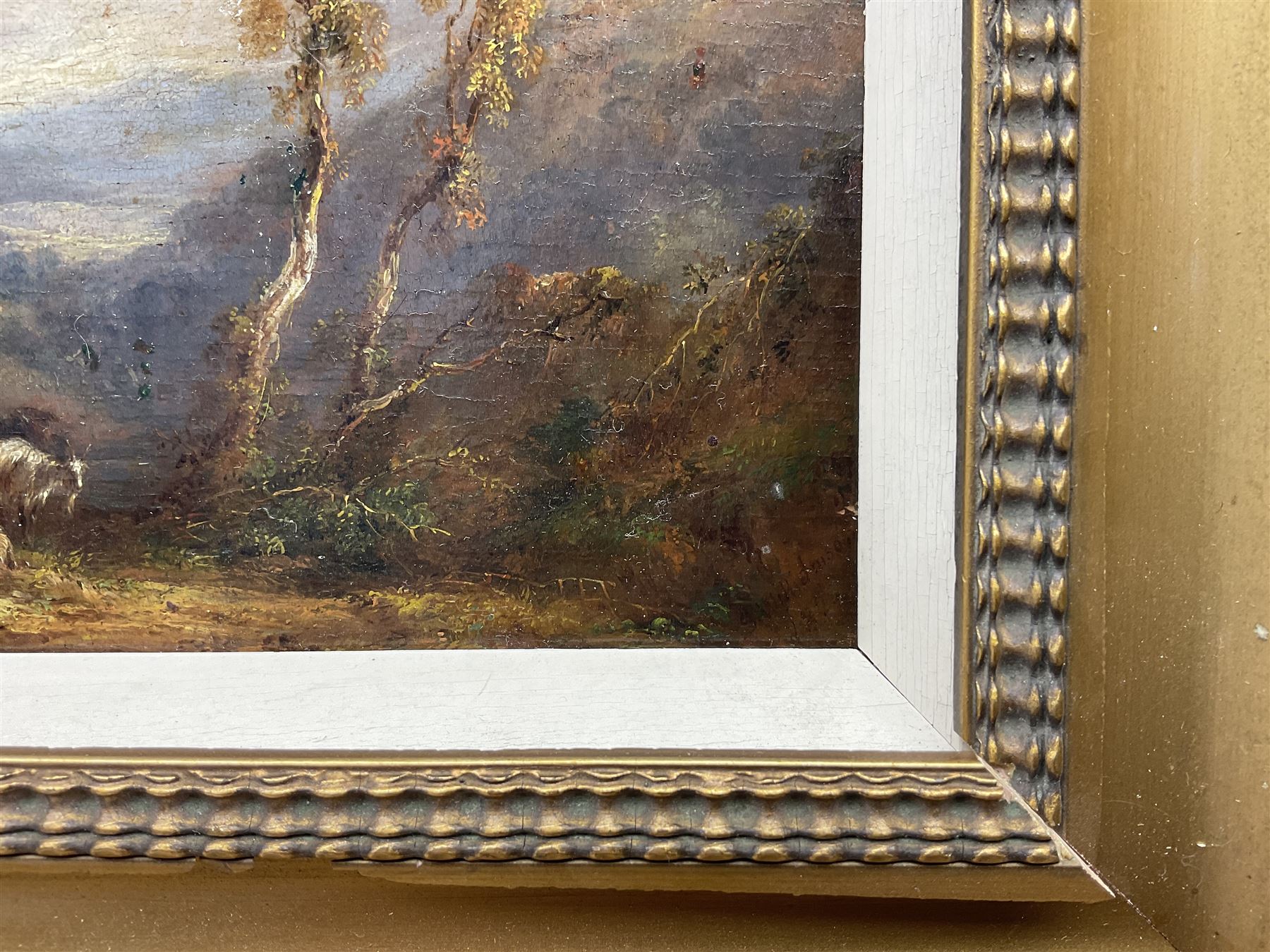 Samuel Williamson (British 1792-1840): Landscape with Goatherd, oil on panel signed and dated 1828, 13cm x 17cm 