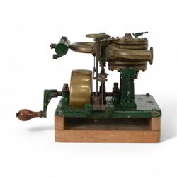 Scratch built single cylinder stationary steam engine, with Stephenson's link motion, circ...