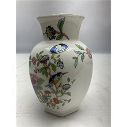 Mats Jonasson of Sweden glass Otter paperweight, Capredoni by Dartington Crystal Crysanthemum paperweight, boxed British Fossils agate geode, silver plated wine bottle coaster and Aynsley vase, etc, all boxed