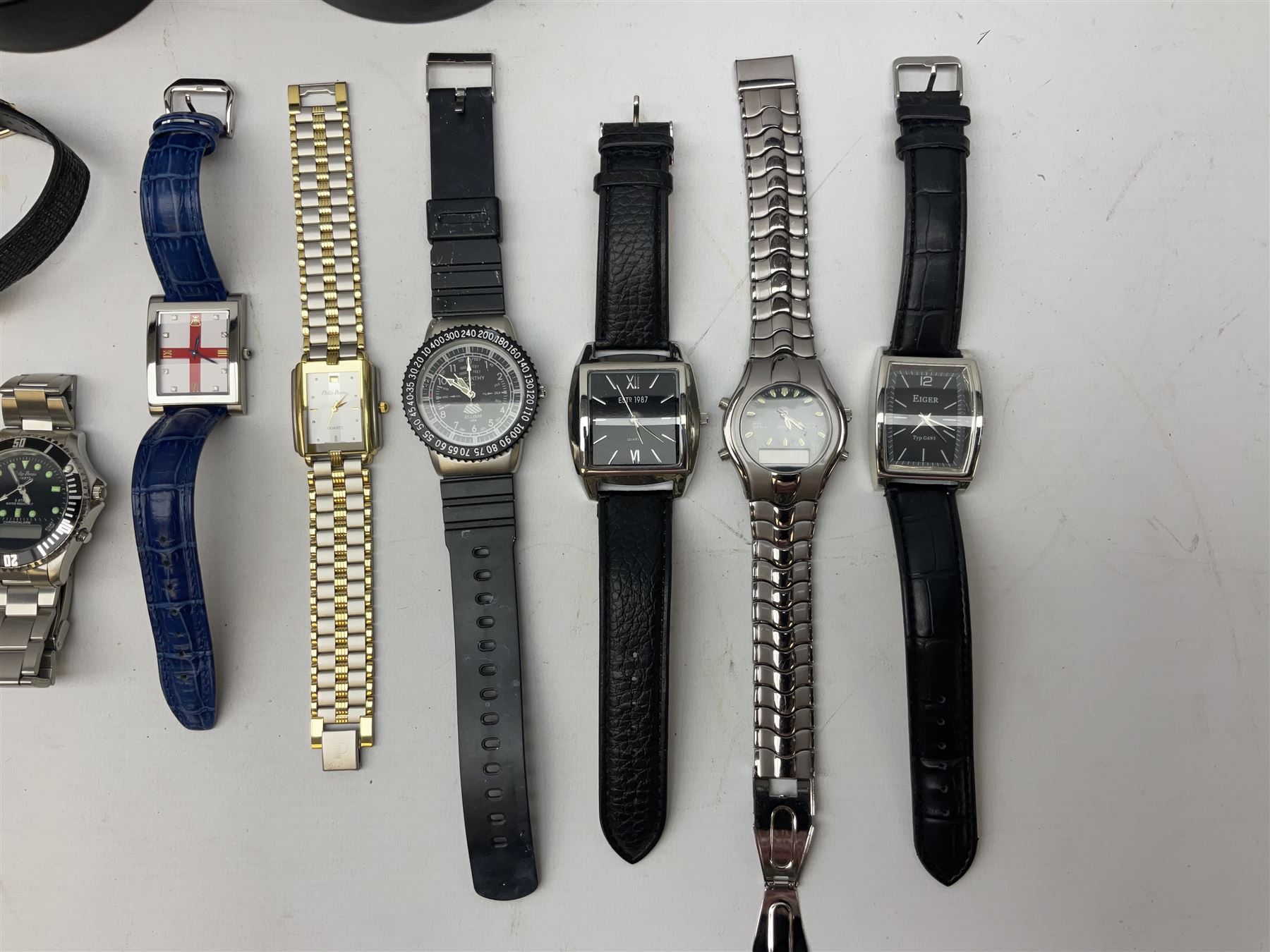Collection of wristwatches including Curtis Liberty, eight Claude Valentini, Jeep, Limit, Avia, Philip Persio and Sekonda (27)