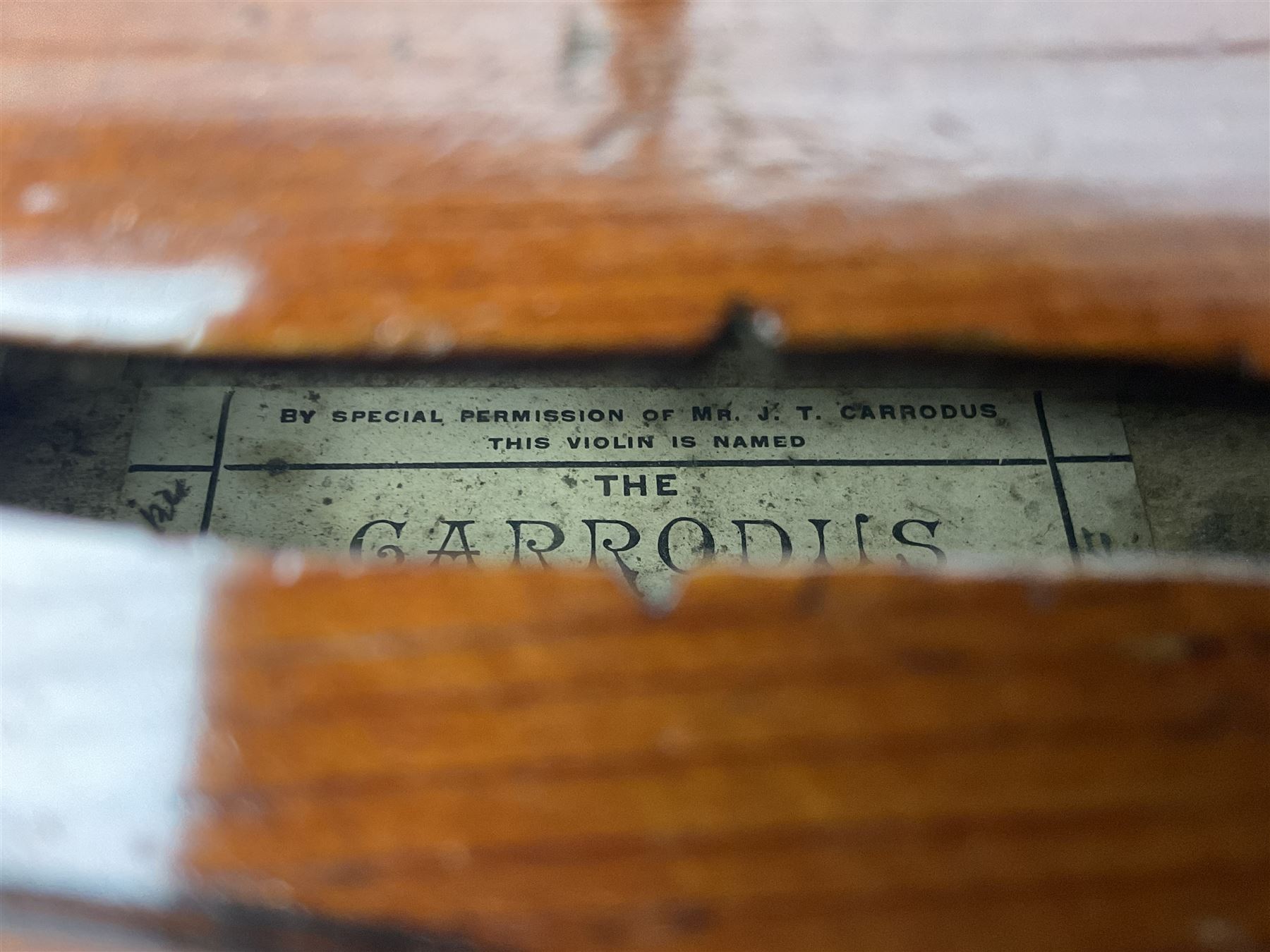 Early 20th century French Mirecourt violin with 35.5cm two-piece maple back and ribs and spruce top; bears label 'The Garrodus Violin H & Co No.1587 Anno 1912' L59cm overall; in modern fitted case with bow