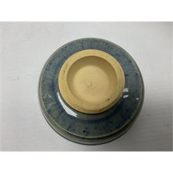 Collection of studio pottery, to include salt glaze vase with trailed decoration, impressed JH mark, possibly Joanna Still (nee Harrisson), set of six cups and vase by Diana Eden with impressed DE marks beneath, etc