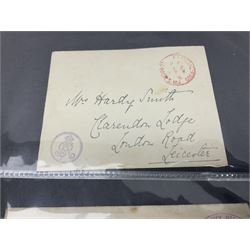 Postal history including air mail, telegrams, covers with 'Privy Purse Buckingham Palace' stamp, first day covers etc, housed in two ring binder folders