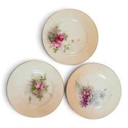 Royal Worcester blush ivory, including miniature teapot, two miniature tygs, two teacups and saucer and three miniature plates, teapot H8cm