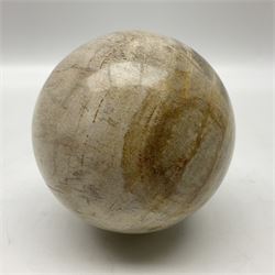 Fossil wood sphere, age; Miocene period, location; Indonesia, D14cm