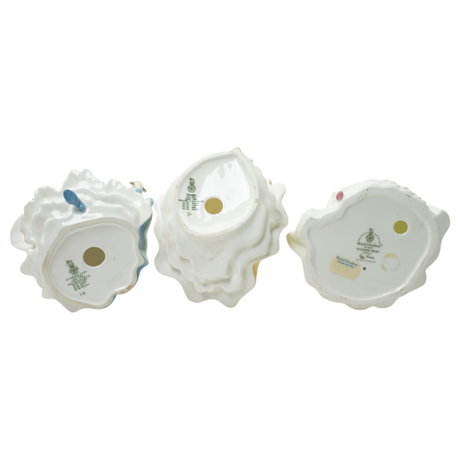 Five Royal  Doulton figures comprising Lynne HN2329, Leading Lady HN2269, Summer Rose HN3309, Coralie HN2307 and Valerie HN2107 (5)