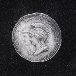 Modern sculpture of a boar, the base inset with an 'Arts and Commerce Promoted' medallion and marked 'England' on rectangular base H22cm