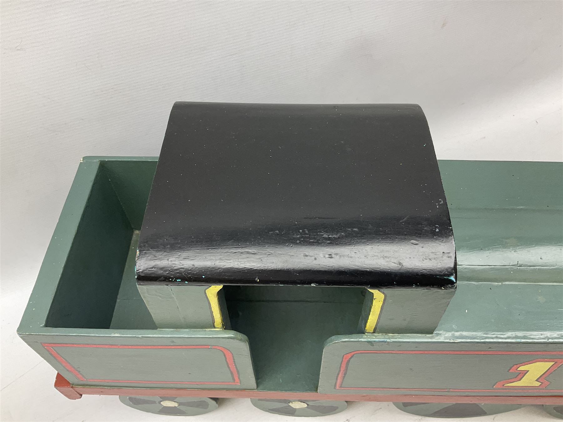 Large scratch-built wooden model of Thomas the Tank Engine L82cm