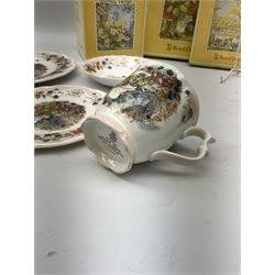 Royal Doulton Brambly Hedge Autumn pattern teacup trio, tea plate and beaker, all boxed