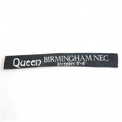 Silk scarf 'Queen Birmingham NEC December 5th & 6th, two others Saxon U.K. tour, and Judas Priest U.K. tour 1980  signed photograph 'The Move' Kerrang magazine issue No.1 and various others