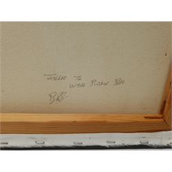 Peter J Bailey (British 1951-): Jazz Series - Mick 'Jagger', oil on canvas signed and inscribed verso 99cm x 99cm (unframed)