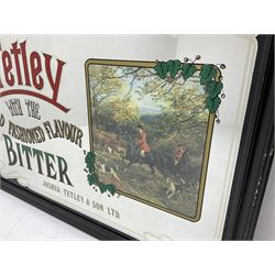 Art Nouveau style Moet & Chandon advertising mirror, together with a Tetley bitter advertising mirror, Tetley H63cm, L89cm