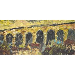 Barry De More (Yorkshire 1948-2023): Westvale Viaduct', oil on board, signed titled and da...