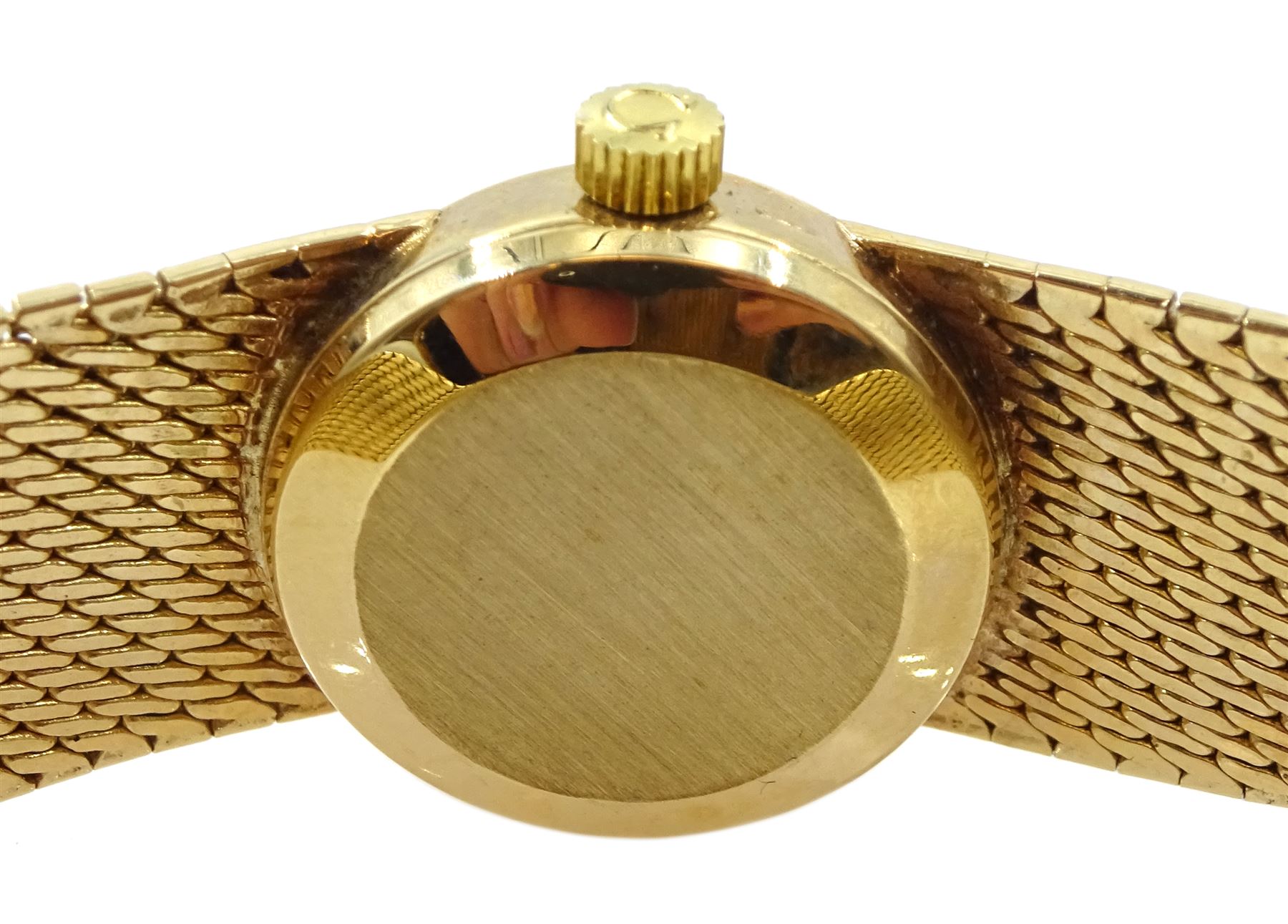 Omega 9ct gold ladies manual wind mesh 
