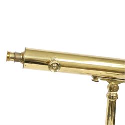 Brass telescope inscribed J.Lizars Glasgow & Edinburgh, with a library tripod and a larger wooden tripod, two spare eyepieces and original box