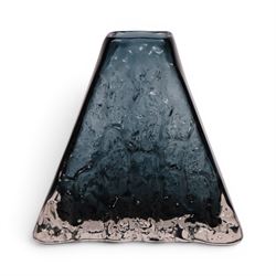 Geoffrey Baxter (British, 1922-1995) for Whitefriars, indigo pyramid vase, circa 1970, H17.5cm 