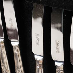 Canteen of silver plated Kings pattern cutlery for eight covers, boxed (not complete)