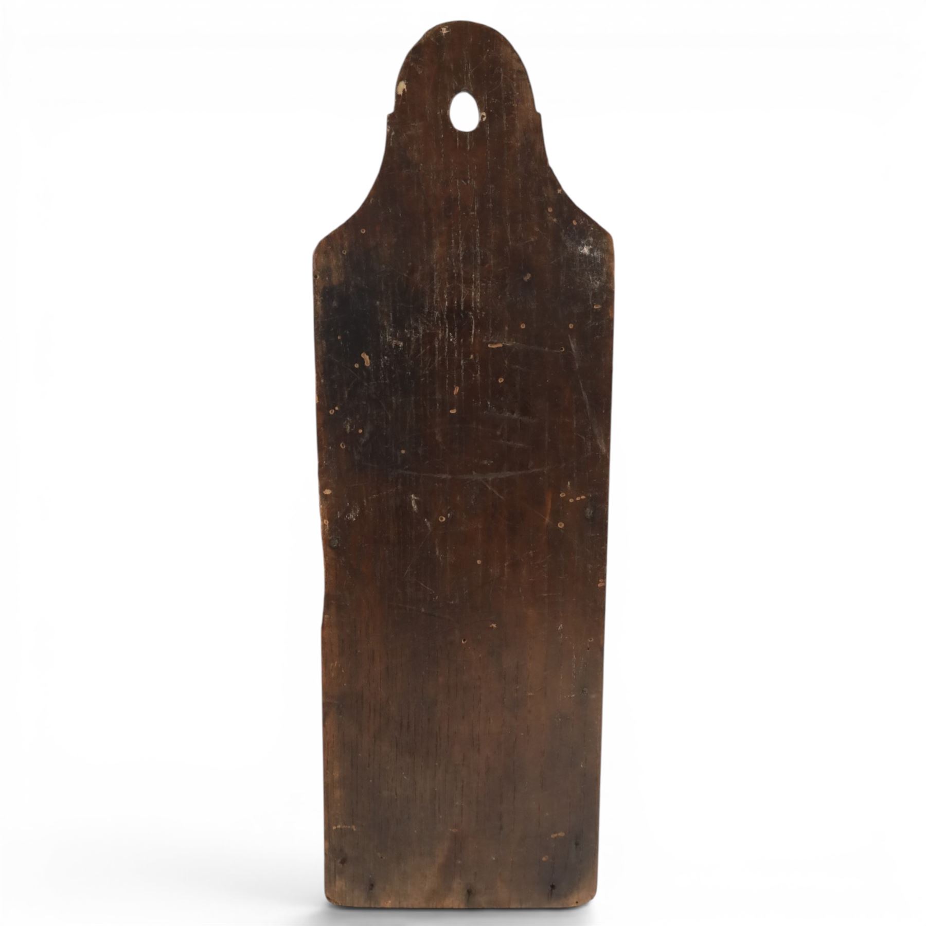 Late 18th century oak candle box and 19th century carving, candle box H44cm
