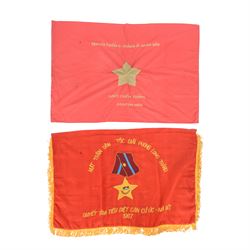 Two North Vietnamese military flags, circa 1960's
