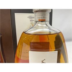 Hennessy, fine de cognac, 70cl, 40% vol, Monnet, Xo prestige cognac, 70cl, 40% proof and Hine Antique, Tres Vieille champagne cognac, 68cl, 40% vol, all with original boxes 