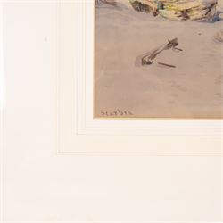 George Wolfe (British 1834-1890): 'Scarborough' South Bay, watercolour titled unsigned 33cm x 51cm 
Provenance: private collection purchased the Jack Chenery Briggs collection of Fine Watercolours 22nd April 1999 Lot 79