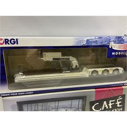 Corgi - limited edition Cafe Connection Albion Reiver Sheeted Platform lorry W.H. Malcolm Ltd Jungle Cafe No.CC11603; and seven Hauliers of Renown Modeller Series vehicles CC19910, 19911, 19912, 19913, 14100, 14000 & 13700 all boxed; together with two Modeller Accessory packs (10)