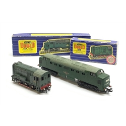 Hornby Dublo - 3232 three-rail Co-Co Diesel Electric locomotive and 3231 three-rail 0-6-0 Diesel-Electric Shunting locomotive, both boxed (2)