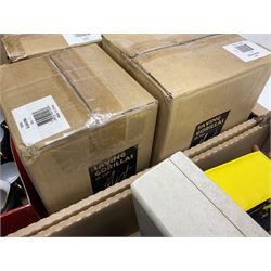 Quantity of boxed Saving the Gorillas in the Mist figures, boxed Royal Doulton glasses, art glass, ceramics etc in four boxes