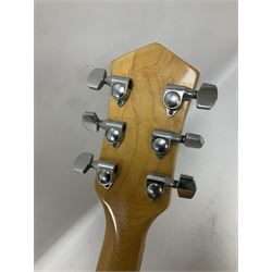 1980s Korean Antoria Jazzstar hollow body electric guitar, in blonde finish with inlaid fretboard, model no E G794, L109cm