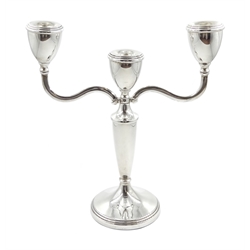 Silver candelabra by Bishton's Ltd, Birmingham 1974, height 22.5cm