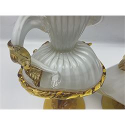 Pair of murano glass figures of Courtesans, H37cm