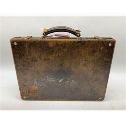 Vintage Gucci leather attache case with green leather, L40cm