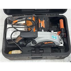 Evolution 110V circular saw and a Kimberley Clark welding mask