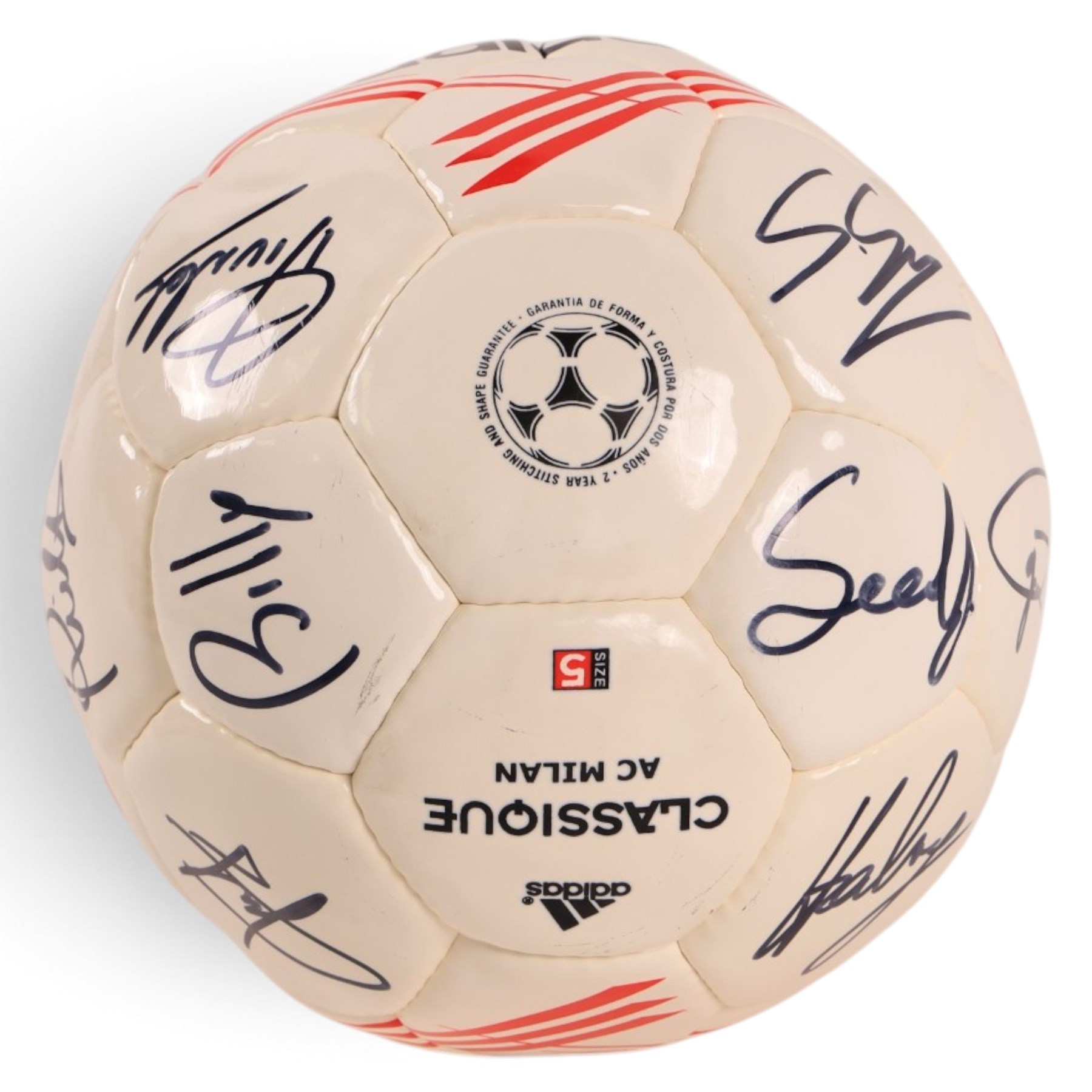 Manchester United football, signed by 2002/2003 season squad, with certificate of authenticity, together with a signed Adidas Classique AC Milan football