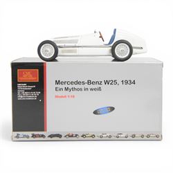 Limited edition CMC 1:18 scale diecast model car no.M065 Mercedes Benz W25 1934 in white, boxed