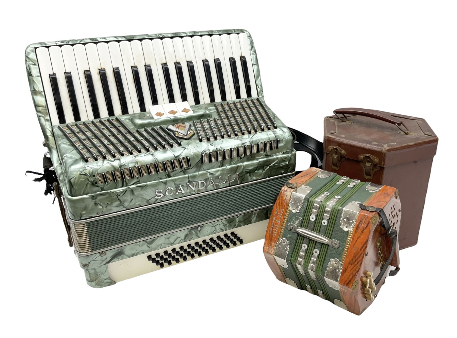 The Viceroy Junior Model Accordion in case, together with a Scandalli piano accordion 